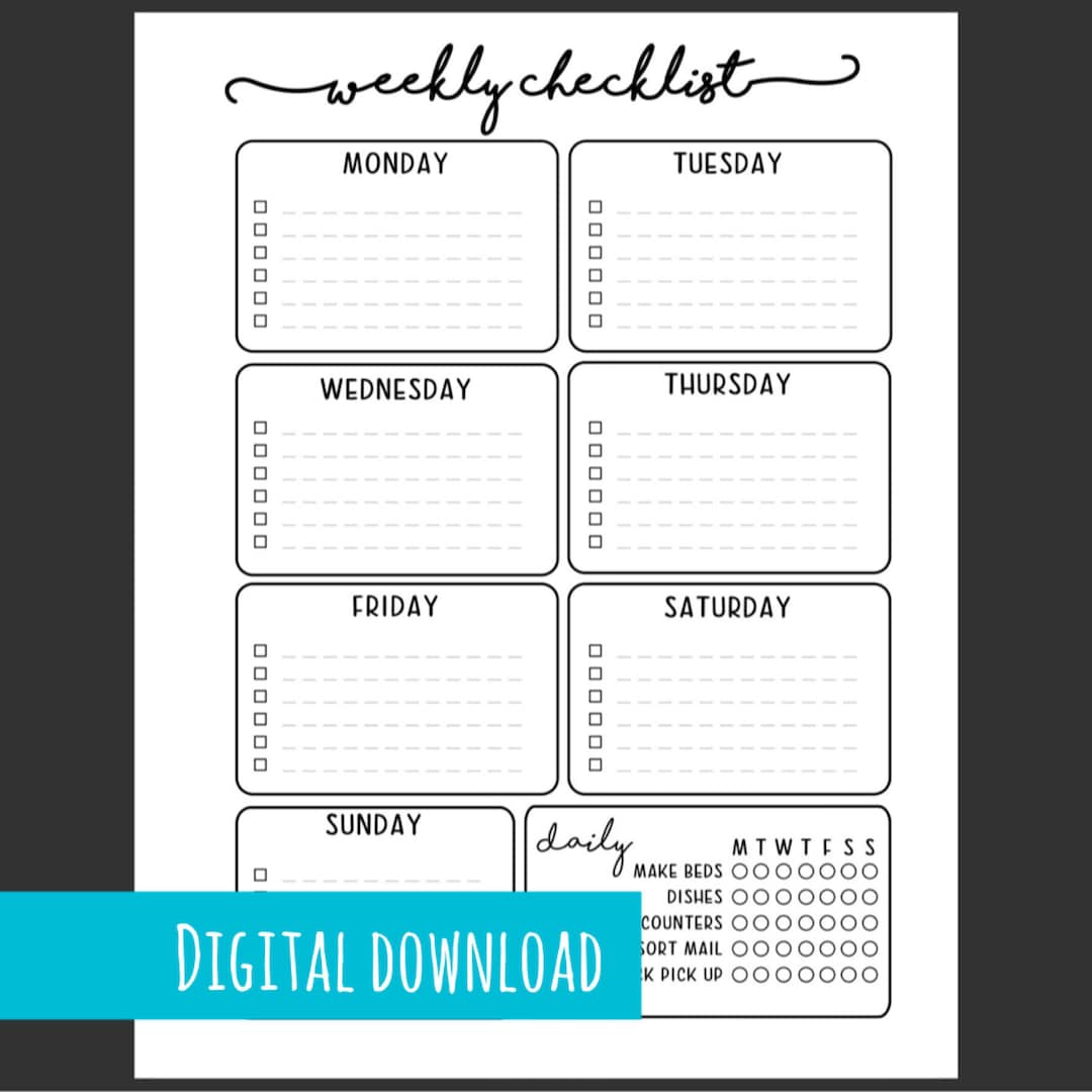 PRINTABLE BIG Happy Planner - BLANK Cleaning Checklist Planner Insert ...