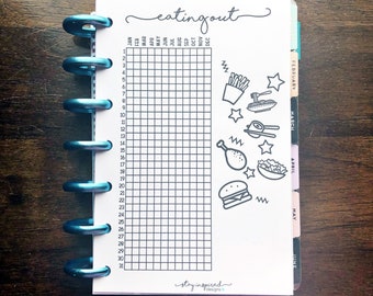 PRINTABLE - MINI Happy Planner Eating Out  Tracker | Happy Planner Eating Out  Insert | MINI Happy Planner Insert