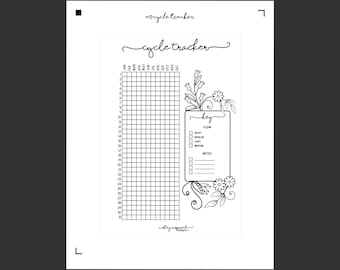 PRINTABLE - A5 Planner Cycle Tracker | A5 Planner Insert | Period Tracker