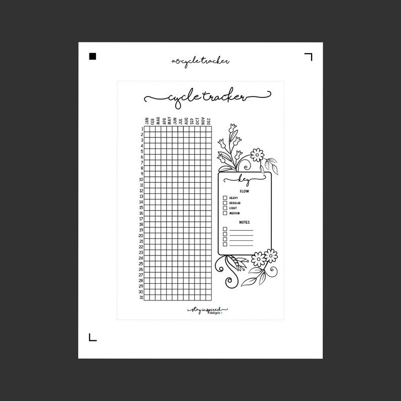PRINTABLE A5 Planner Cycle Tracker A5 Planner Insert Etsy