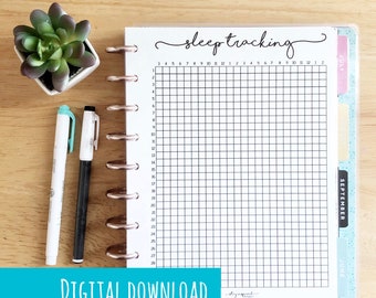 PRINTABLE - CLASSIC Happy Planner Sleep Tracking Insert | Happy Planner Insert | Classic Happy Planner Insert | Sleep Tracker