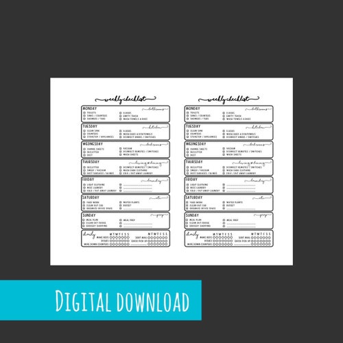 PRINTABLE BLANK CLASSIC Happy Planner Cleaning Checklist - Etsy