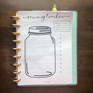 PRINTABLE - CLASSIC Happy Planner Savings Tracker | Happy Planner Budget Insert | Classic Happy Planner Insert