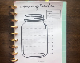 PRINTABLE - CLASSIC Happy Planner Savings Tracker | Happy Planner Budget Insert | Classic Happy Planner Insert