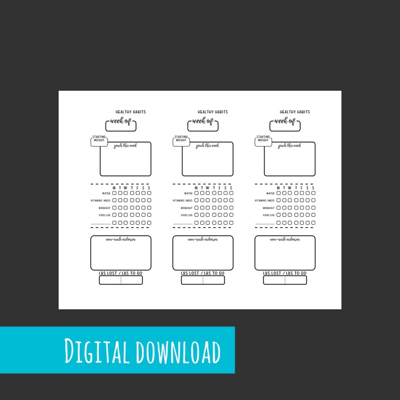 PRINTABLE MINI Happy Planner Healthy Habit Tracker | MINI Happy Planner ...