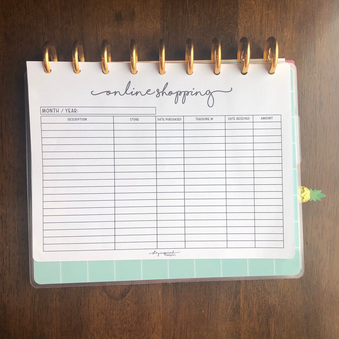 PRINTABLE - CLASSIC Happy Planner Online Order Tracker | Happy Planner ...