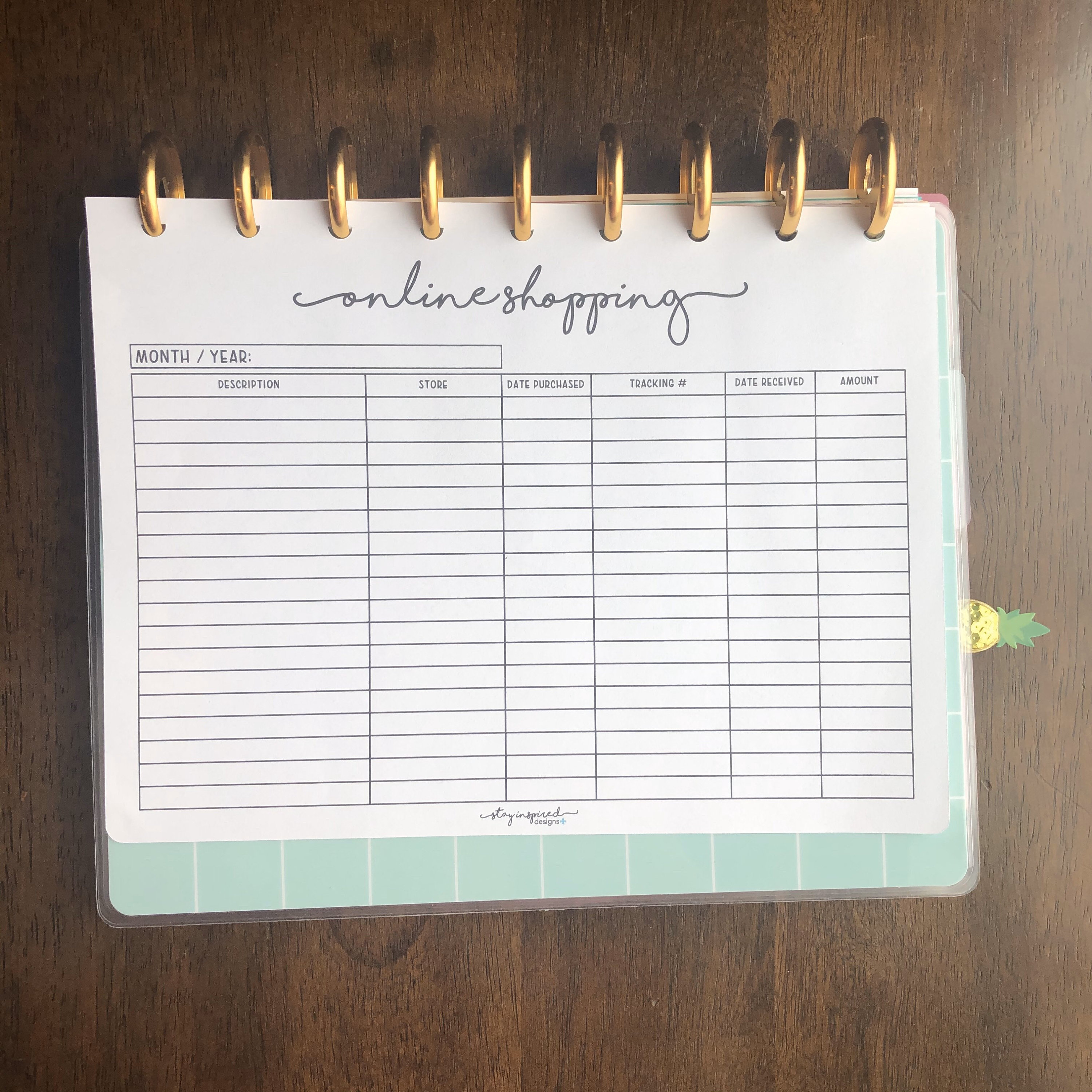 PRINTABLE CLASSIC Happy Planner Online Order Tracker Happy | Etsy