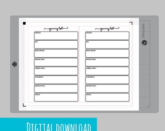 PRINTABLE - MINI Happy Planner Grocery List Planner Insert | Mini Happy Planner Shopping List Planner Insert | Mini Happy Planner Insert |