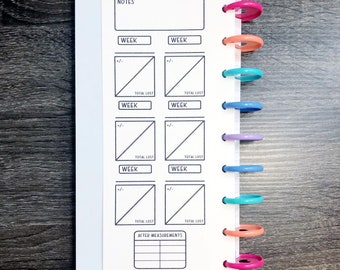 PRINTABLE - SKINNY CLASSIC Happy Planner Weight Loss Tracker | Happy Planner Insert