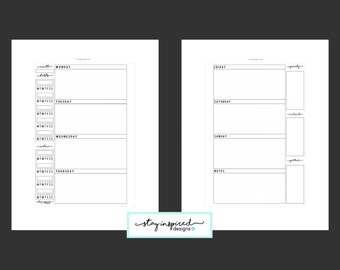 PRINTABLE - A5 Planner - Undated Weekly Pages