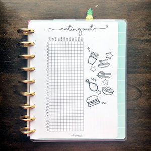 PRINTABLE - CLASSIC Happy Planner Eating Out  Tracker | Happy Planner Insert | Classic Happy Planner Insert