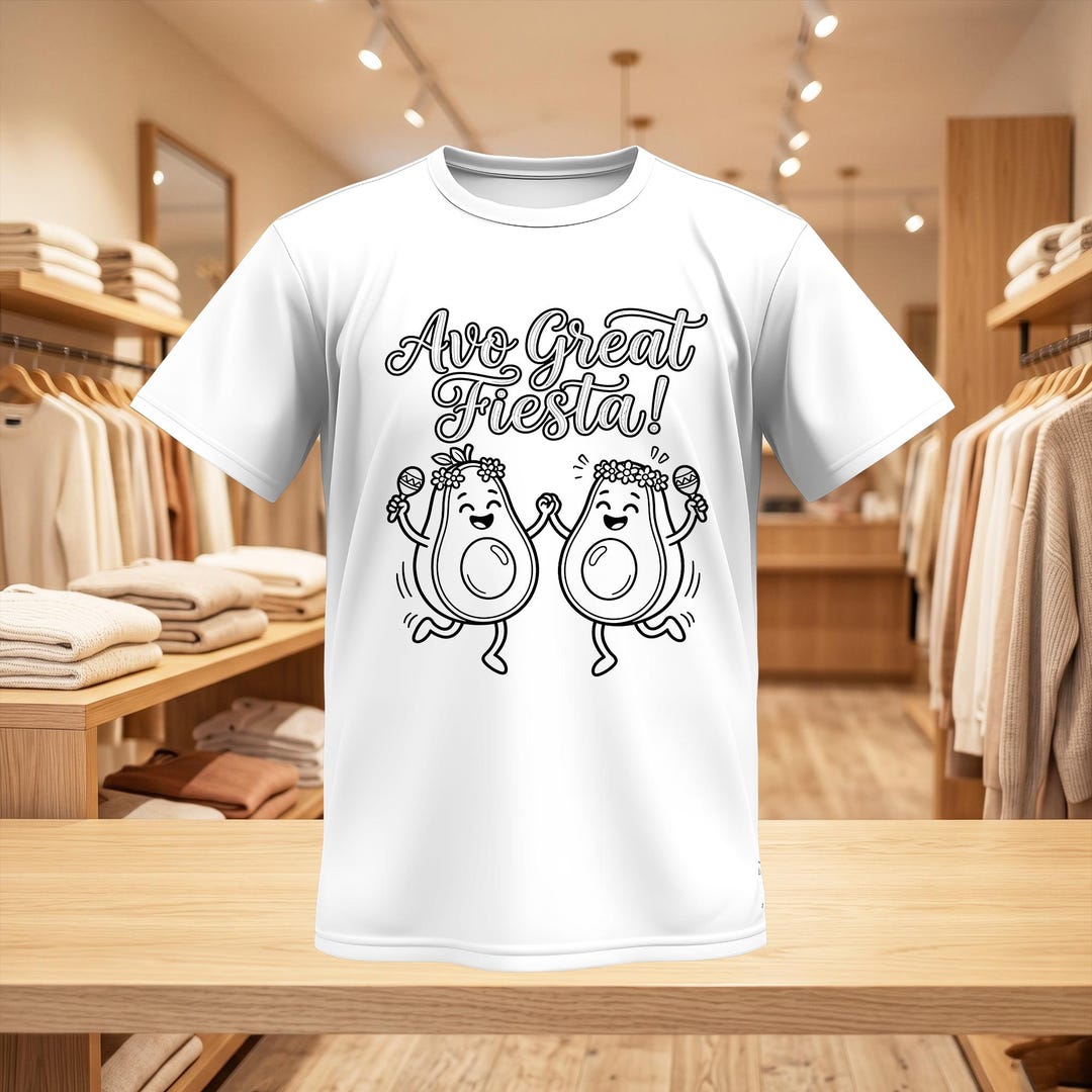 Cinco De Mayo Avocado T-shirt Design | Line Art Fiesta Graphic | PNG ...