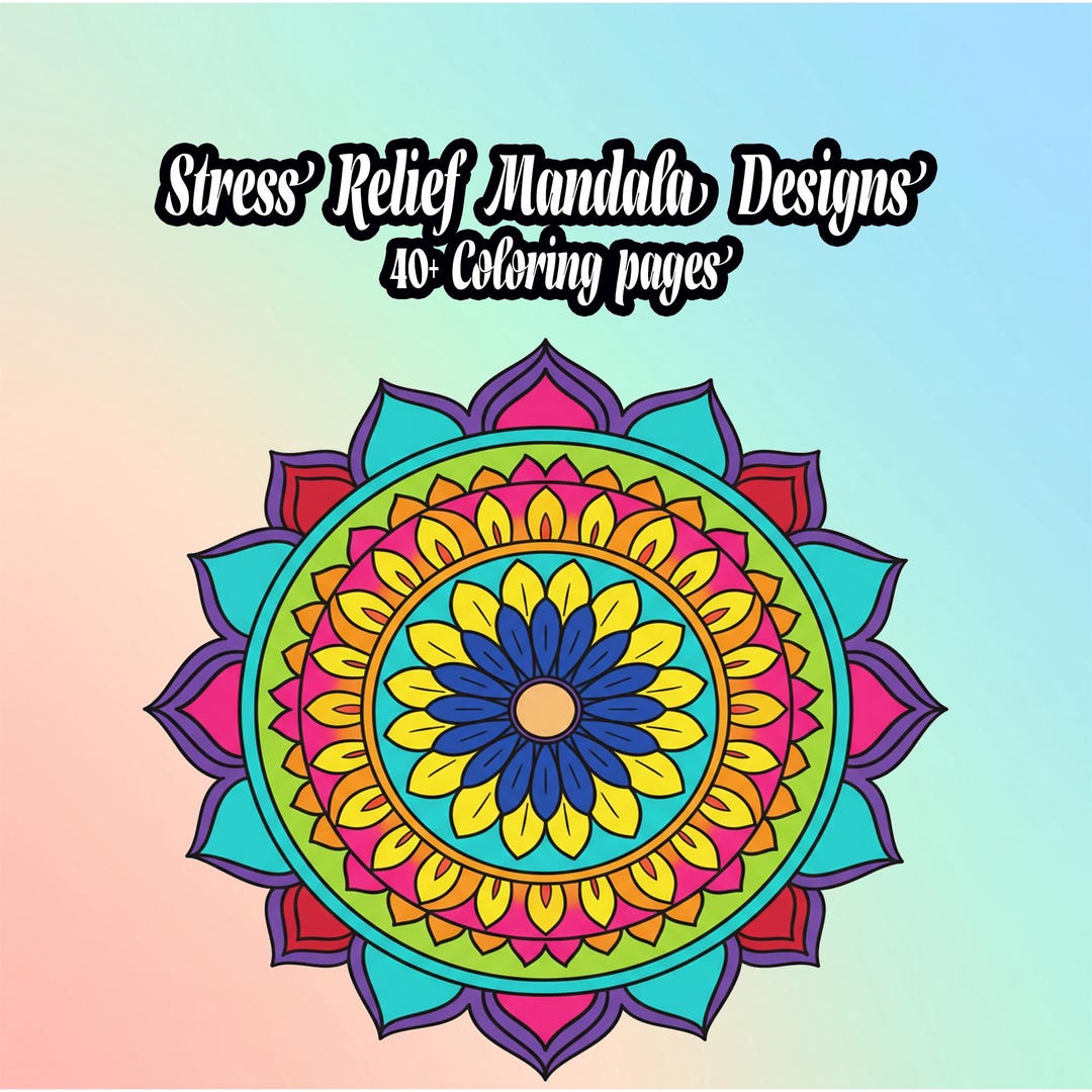 Mandala Coloring Book for Adults | 40 Stress Relief Designs (PDF ...