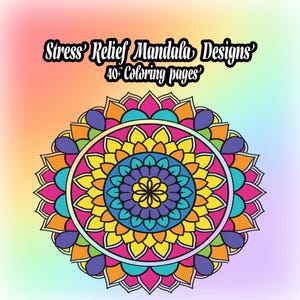 Mandala Coloring Book for Adults | 40 Unique Stress Relief Designs (Instant Download PDF)