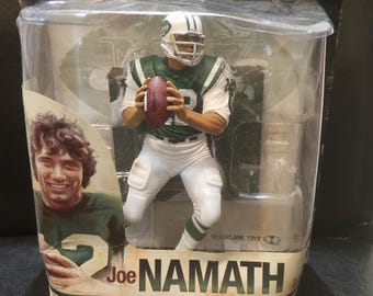 Figura de fútbol americano de Joe Namath #12 de los New York Jets, serie 33 de la NFL de McFarlane.