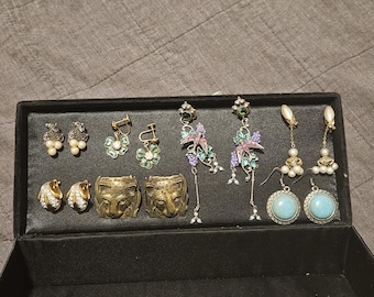 Lote de 7 pares de pendientes vintage. De Joan Rivers, JJ Jonette y más...