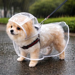 Clear Dog Raincoat with Hood: Waterproof, Lightweight Pet Jacket for All Sizes