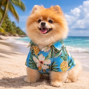 Hawaiian Dog Shirt: Tropical Pineapple Pet Clothes for Summer Beach Outings