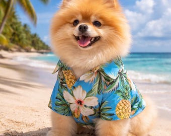 Hawaiian Dog Shirt: Tropical Pineapple Pet Clothes for Summer Beach Outings