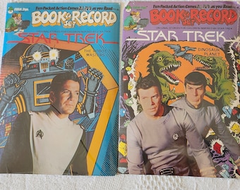 Star Trek Book Record 2 Sets: The Robot Masters and Dinosaur Planet New Sealed 1979 Peter Pan Records Vintage Star Trek Sci Fi TV