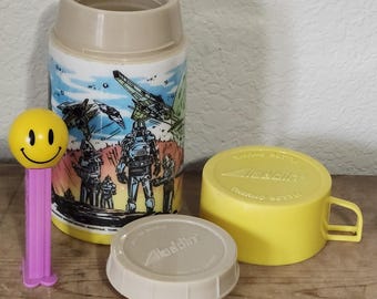1978 Battlestar Galactica Aladdin Plastic Thermos Cup/Stopper Universal Studios