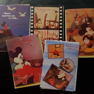 1987 Mickey Mouse Greeting Cards Walt Disney Company Gibson YOUR CHOICE: Friendship, Get Well, Please Write, Mickey Pluto Goofy Donald