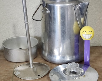 Aluminum 9 Cup Quick Percolator Camp Fire Coffee Pot Camping Hiking Hunting RV Vanlife