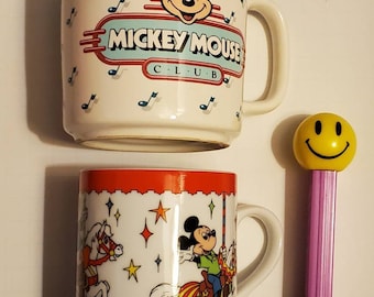 Vintage 1980's Disneyland Mug YOUR CHOICE: Carousel Mug, Mickey Minnie Donald on Merri-Go-Round or Mickey Mouse Club 1990's