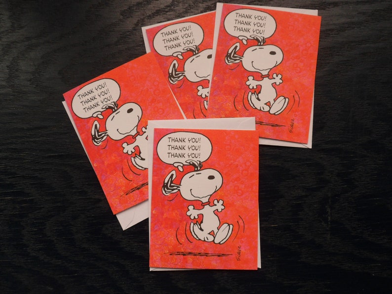 Vintage Snoopy Note Cards w/envelopes Peanuts Stationary 4 Etsy