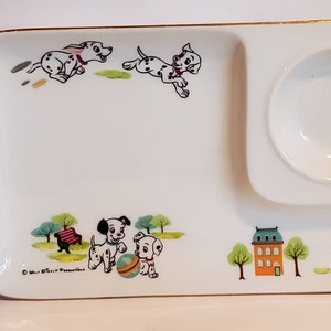 Vintage Disney 101 Dalmations Snack Tray, Vintage Disney Porcelain Ceramic, WDP, Made in Japan, Retro Disneyana, Disney Dog Collectible,