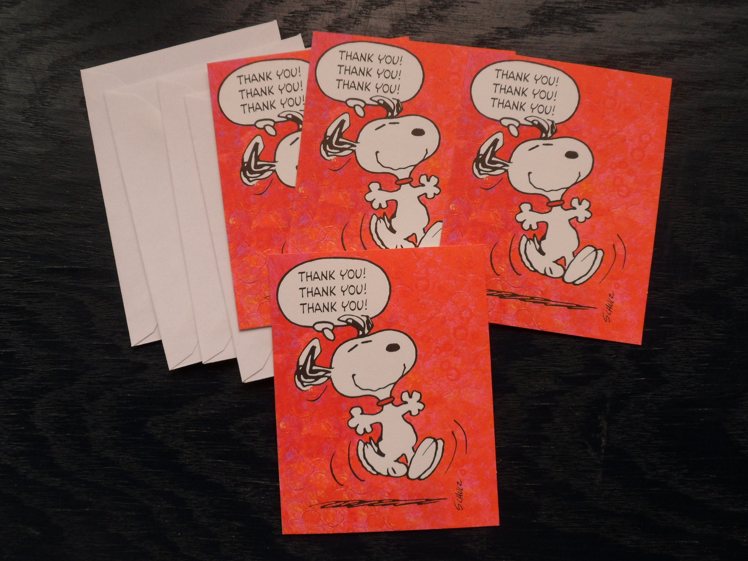 Vintage Snoopy Note Cards w/envelopes Peanuts Stationary 4 Etsy