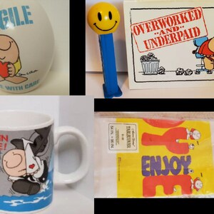 Articles vintage Ziggy VOTRE CHOIX : tasse à café bateau requin, oeuf en céramique « fragile », nappe en papier, enseigne de bureau, collection Ziggy, Lovable Loser
