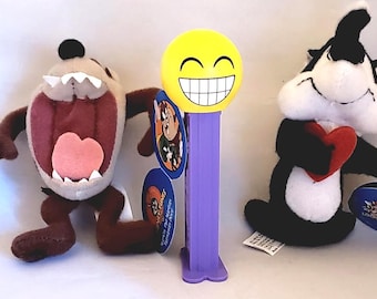 Looney Tunes Starbucks Plush Finger Puppets w/Tags, Pepe Le Pew Skunk & Tasmanian Devil TAZ