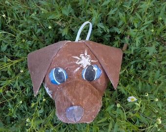 Felted Dog Mask with Floppy Ears, Foam Lined for Comfort