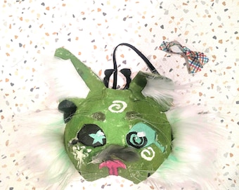 Green June bug cat mask