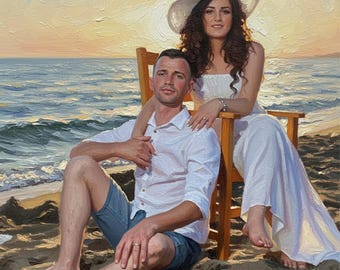 Custom Oil Painting from Photo on Canvas, Commission Family Portrait, Turn Photos Into Paintings