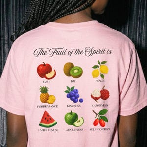 Fruit of the Spirit Christian Kids T-Shirt | Fruits of the Spirits Fruit | Children Scriptural Gift | Bibleful Jesusful Truth Scribbles