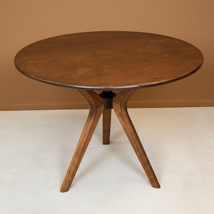 Round Dining Table, Solid Beech Wood Legs, Plywood Top, Modern Minimalist Kitchen Table image 15