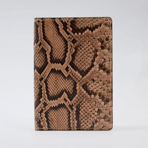 Caramel Brown Python Passport Cover, Handmade Serpentine Elegance Passport Holder, Buttery Soft Lining, Luxury Travel Gift for Women