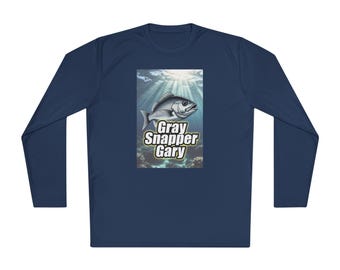 Gray Snapper Gary Fishing Shirt | Moisture-Wicking Long Sleeve Performance Tee