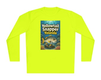 Yellowtail Snapper Yolanda Fishing Shirt | Moisture-Wicking Polyester Long Sleeve Tee
