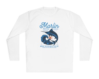 Marlin Fishing Long Sleeve Shirt | 100% Polyester Performance Tee