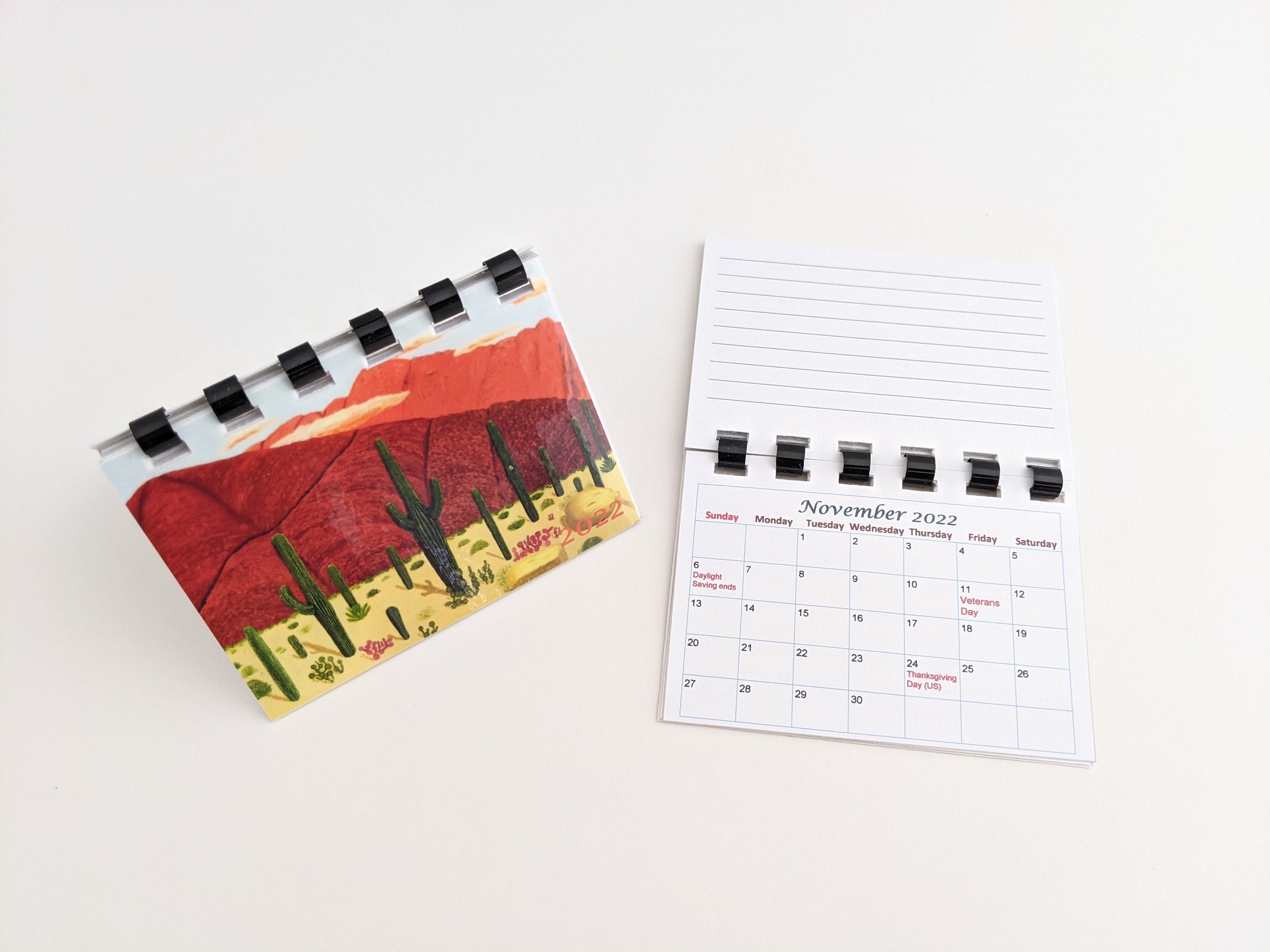 Mini Calendar Desk Pocket Wallet Calendar And Planner Etsy