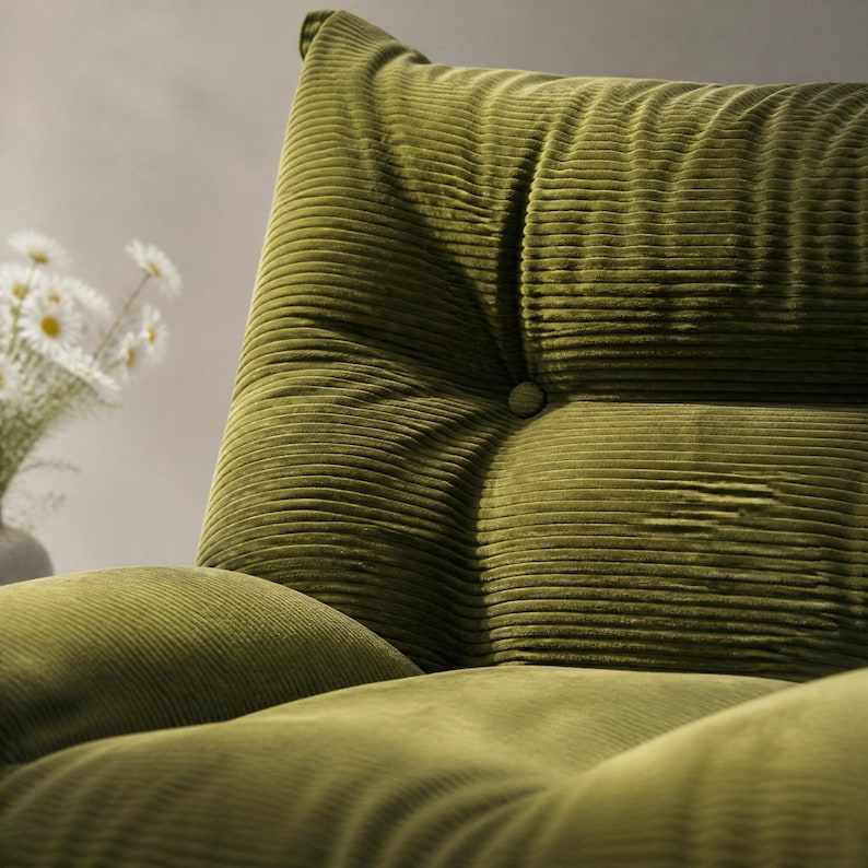 Compressed Lazy Sofa Chair, Corduroy Floor Sofa, Tatami Lounge Chair for Small Spaces, Cozy Reading Sofa for Living Room Bedroom bild 6
