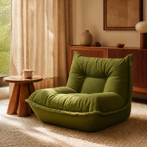 Compressed Lazy Sofa Chair, Corduroy Floor Sofa, Tatami Lounge Chair for Small Spaces, Cozy Reading Sofa for Living Room Bedroom bild 5