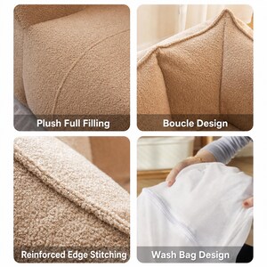Compressed Bean Bag Sofa Chair, Plush Teddy Fleece Floor Sofa, Single Double Lazy Sofa, Ergonomic Lounge Chair, Small Space Furniture bild 6