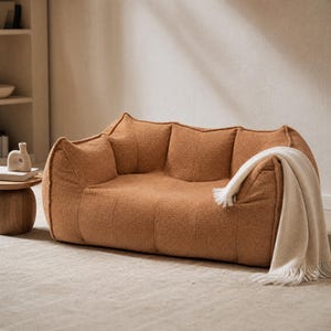 Compressed Bean Bag Sofa Chair, Plush Teddy Fleece Floor Sofa, Single Double Lazy Sofa, Ergonomic Lounge Chair, Small Space Furniture bild 8