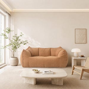 Compressed Bean Bag Sofa Chair, Plush Teddy Fleece Floor Sofa, Single Double Lazy Sofa, Ergonomic Lounge Chair, Small Space Furniture bild 7