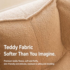 Compressed Bean Bag Sofa Chair, Plush Teddy Fleece Floor Sofa, Single Double Lazy Sofa, Ergonomic Lounge Chair, Small Space Furniture bild 5