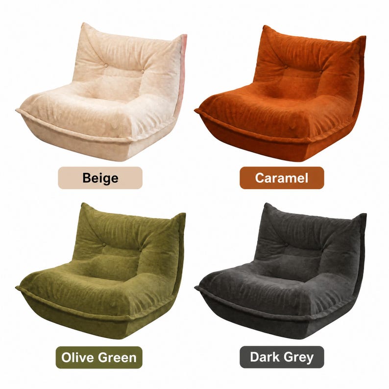 Compressed Lazy Sofa Chair, Corduroy Floor Sofa, Tatami Lounge Chair for Small Spaces, Cozy Reading Sofa for Living Room Bedroom bild 2